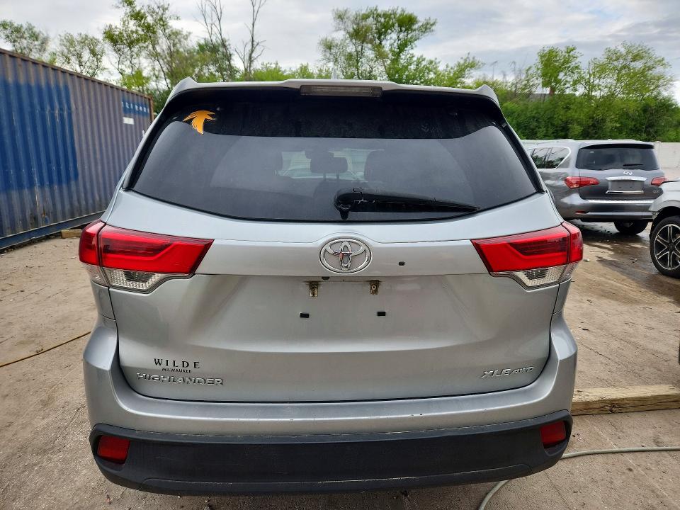 2019 Toyota Highlander VIN 5TDJZRFH3KS595132 COPART salvage auction — FRONT END, Wi - Junked Vehicle Bill Of Sale, sold $6,200 on 2026-07-06 (photo 6)