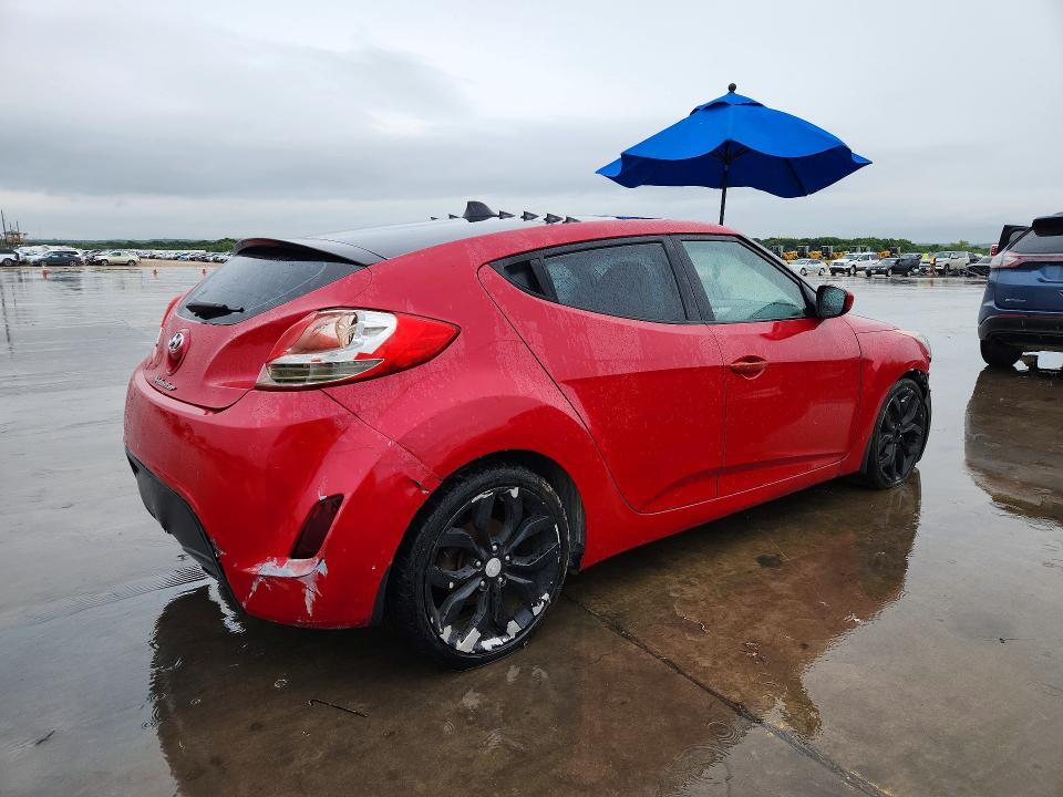 2012 Hyundai Veloster VIN KMHTC6AD0CU061270 COPART salvage auction — REAR END, Tx - Salvage Vehicle Title, sold $600 on 2026-07-30 (photo 3)