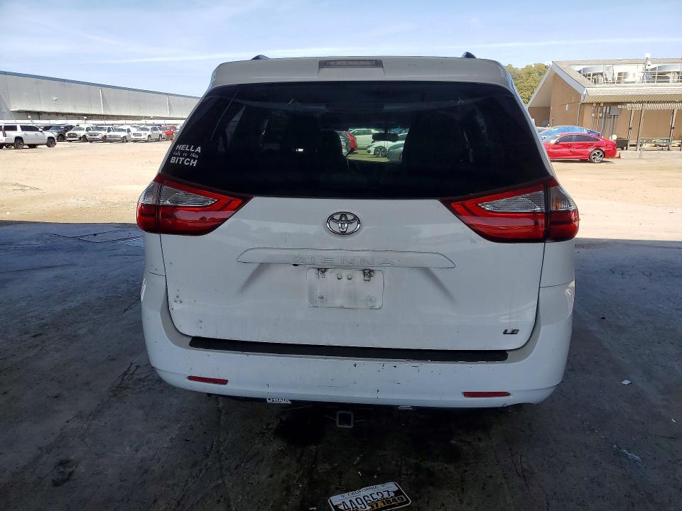 2015 Toyota Sienna VIN 5TDKK3DCXFS682058 COPART salvage auction — FRONT END, CA - SALVAGE CERTIFICATE, sold $1,850 on 2026-07-28 (photo 6)