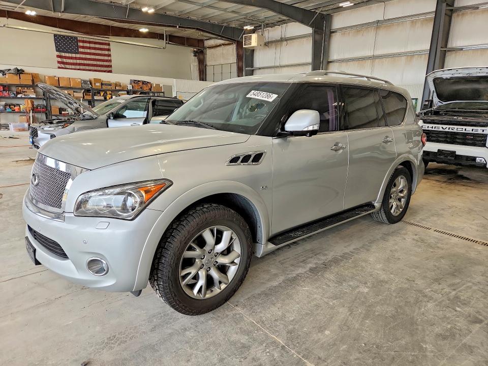 2014 Infiniti Qx80 VIN JN8AZ2NCXE9351143 COPART salvage auction — REAR END, Ne - Cert Of Title-Salvage, sold $2,350 on 2026-07-07 (photo 1)