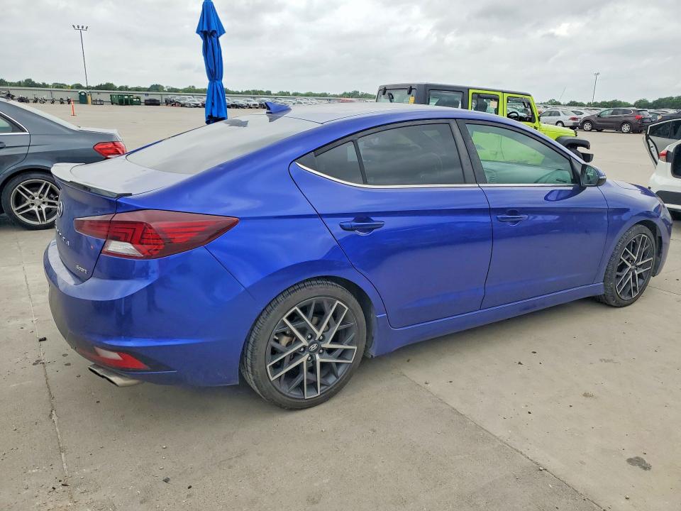 2020 Hyundai Elantra VIN KMHD04LB4LU934466 COPART salvage auction — HAIL, Tx - Salvage Vehicle Title, sold $2,550 on 2026-08-03 (photo 3)