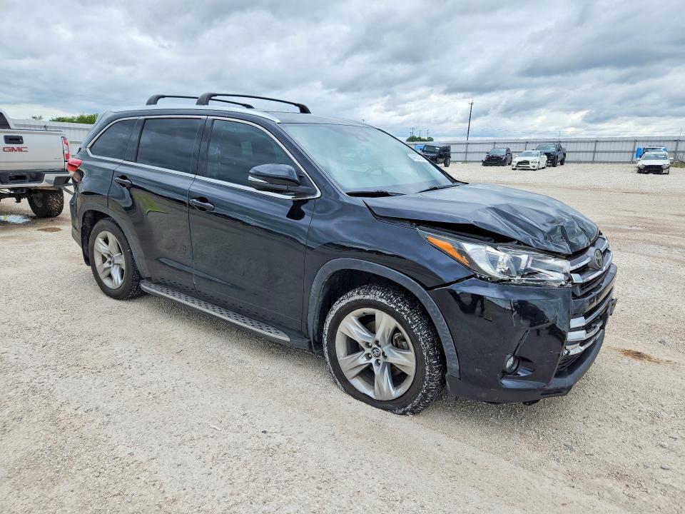 2019 Toyota Highlander VIN 5TDYZRFHXKS326690 COPART salvage auction — FRONT END, TX - SALVAGE VEHICLE TITLE (P), sold $10,100 on 2026-07-02 (photo 4)