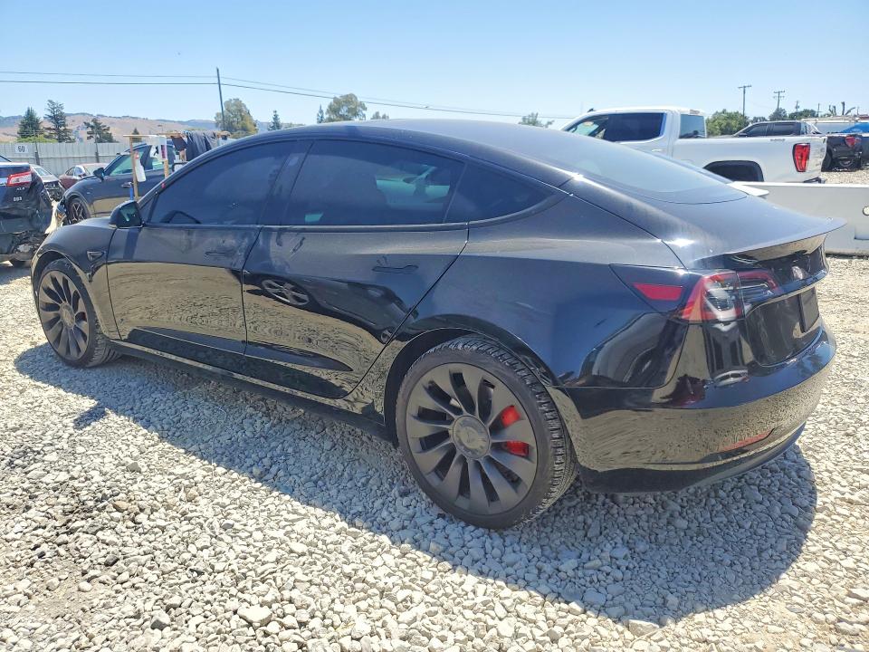 2023 Tesla Model 3 VIN 5YJ3E1EC5PF593857 COPART salvage auction — FRONT END, Ca - Salvage Certificate, sold $7,200 on 2026-07-21 (photo 2)