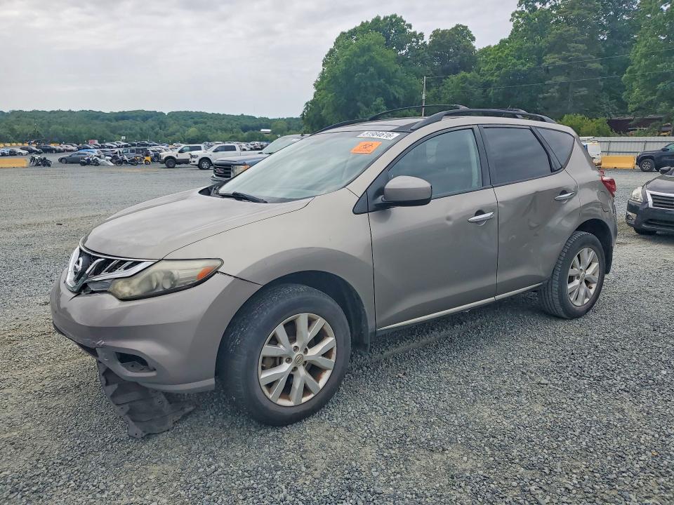 2012 Nissan Murano VIN JN8AZ1MU8CW100656 COPART salvage auction — FRONT END, SC - CERT OF TITLE-SALVAGE, sold $550 on 2026-07-02 (photo 1)