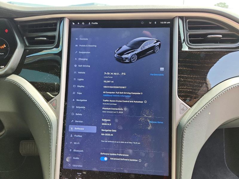 2019 Tesla Model s VIN 5YJSA1E20KF331817 COPART salvage auction — REAR END, Ca - Salvage Certificate, sold $11,400 on 2026-07-16 (photo 9)