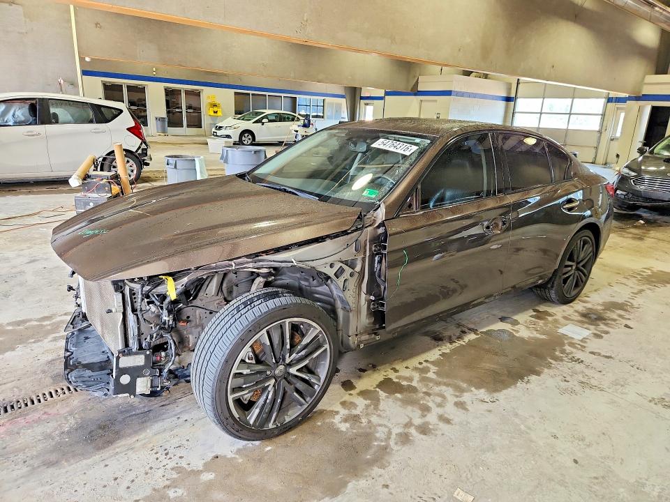 2014 Infiniti Q50 VIN JN1BV7AR3EM688756 COPART salvage auction — FRONT END, Va - Cert Of Title - Salvage, sold $1,400 on 2026-07-02 (photo 1)