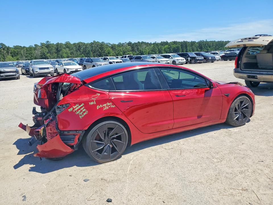 2024 Tesla Model 3 VIN 5YJ3E1ET8RF796972 COPART salvage auction — REAR END, Ca - Salvage Certificate, sold $10,500 on 2026-07-08 (photo 3)