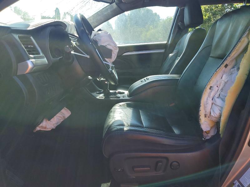 2016 Toyota Highlander VIN 5TDJKRFH8GS256264 COPART salvage auction — FRONT END, Or - Salvage Title Certificate, sold $3,950 on 2026-07-13 (photo 7)