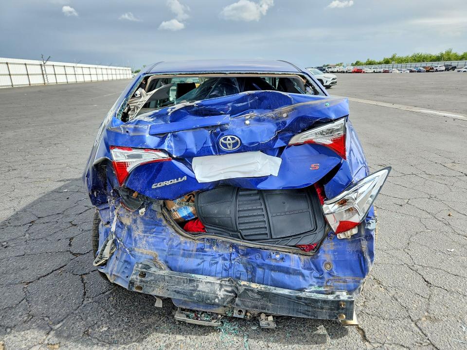 2016 Toyota Corolla VIN 5YFBURHE2GP531766 COPART salvage auction — REAR END, Ca - Salvage Certificate, sold $850 on 2026-07-09 (photo 6)