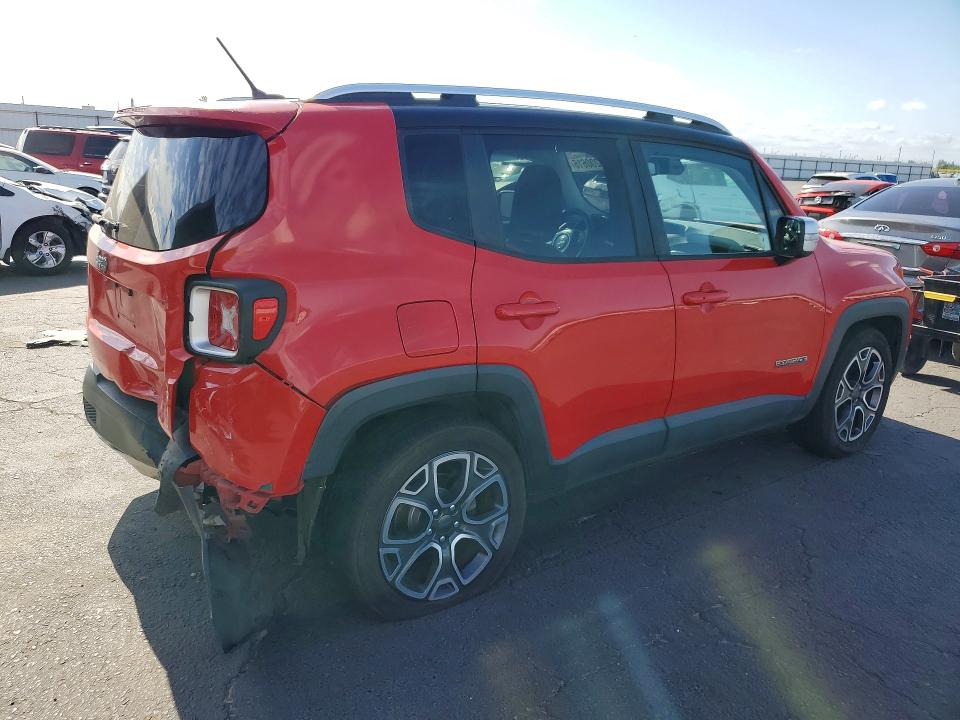 2016 Jeep Renegade VIN ZACCJADT9GPC93616 COPART salvage auction — REAR END, Ca - Salvage Certificate, sold $1,900 on 2026-07-09 (photo 3)