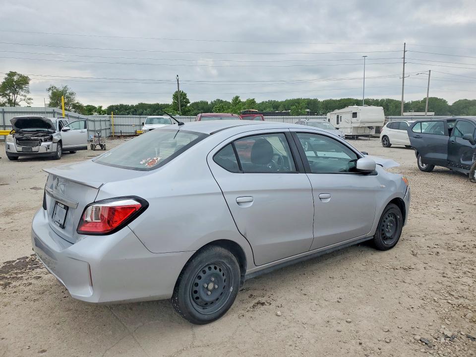 2022 Mitsubishi Mirage VIN ML32FUFJ9NHF02857 COPART salvage auction — FRONT END, Ia - Cert Of Title-Salvage Title, sold $2,000 on 2026-08-21 (photo 3)