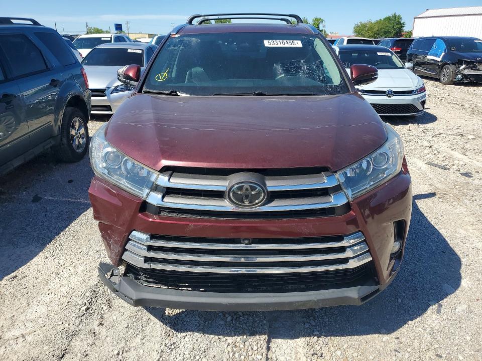 2018 Toyota Highlander VIN 5TDDZRFH9JS894765 COPART salvage auction — FRONT END, Ky - Certificate Of Title (P), sold $15,500 on 2026-07-13 (photo 5)