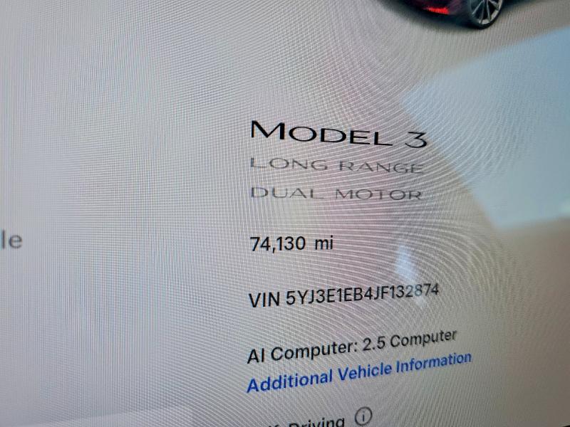 2018 Tesla Model 3 VIN 5YJ3E1EB4JF132874 COPART salvage auction — REAR END, Ia - Cert Of Title-Salvage Title, sold $13,800 on 2026-07-17 (photo 9)