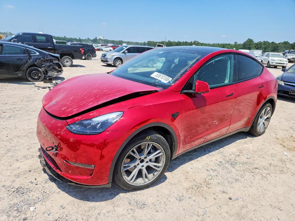 2023 Tesla VIN 7SAYGAEE2PF806364 COPART salvage auction — FRONT END, TX - SALVAGE VEHICLE TITLE, sold $2,500 on 2026-07-24 (photo 1)