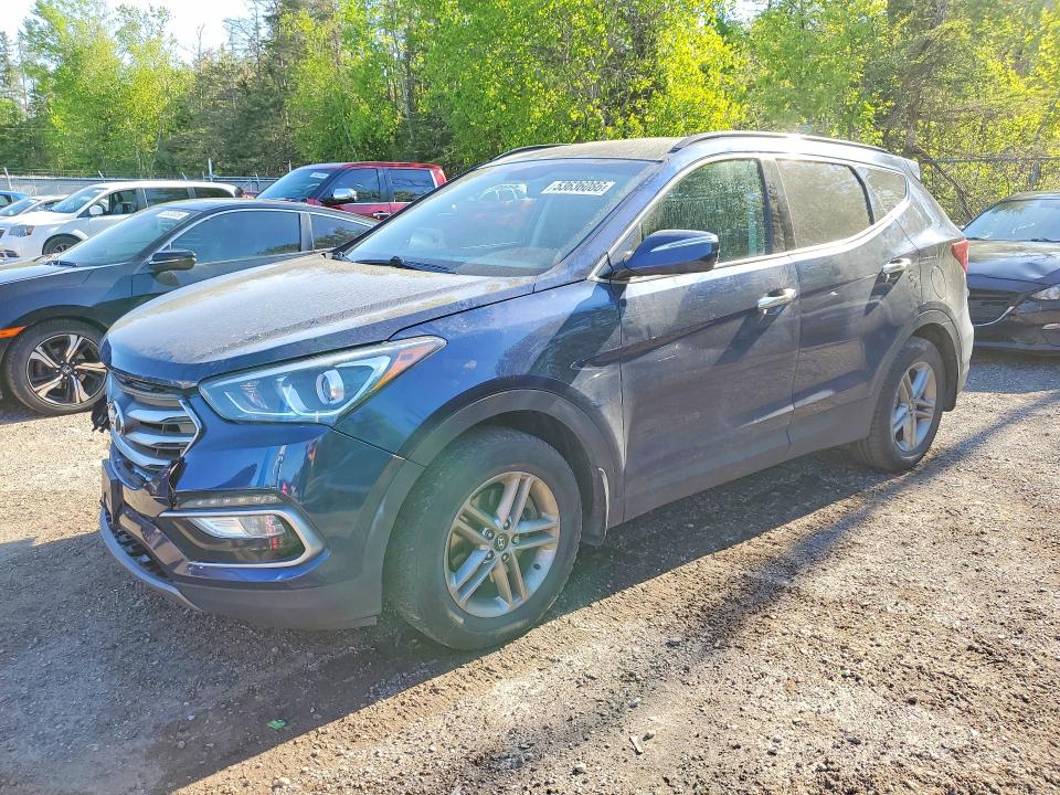 2018 Hyundai Santa fe VIN 5XYZU3LB8JG558488 COPART salvage auction — FRONT END, On - Permit Salvage, sold $350 on 2026-07-23 (photo 1)