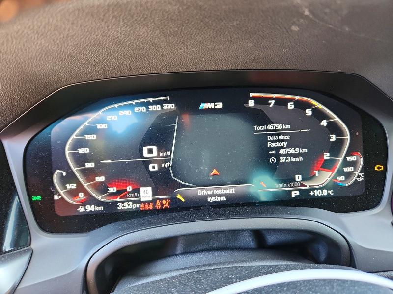 2022 BMW M3 VIN WBS43AY07NFM12027 COPART salvage auction — FRONT END, On - Permit No Brand - Unfit, sold $58,000 on 2026-07-09 (photo 9)