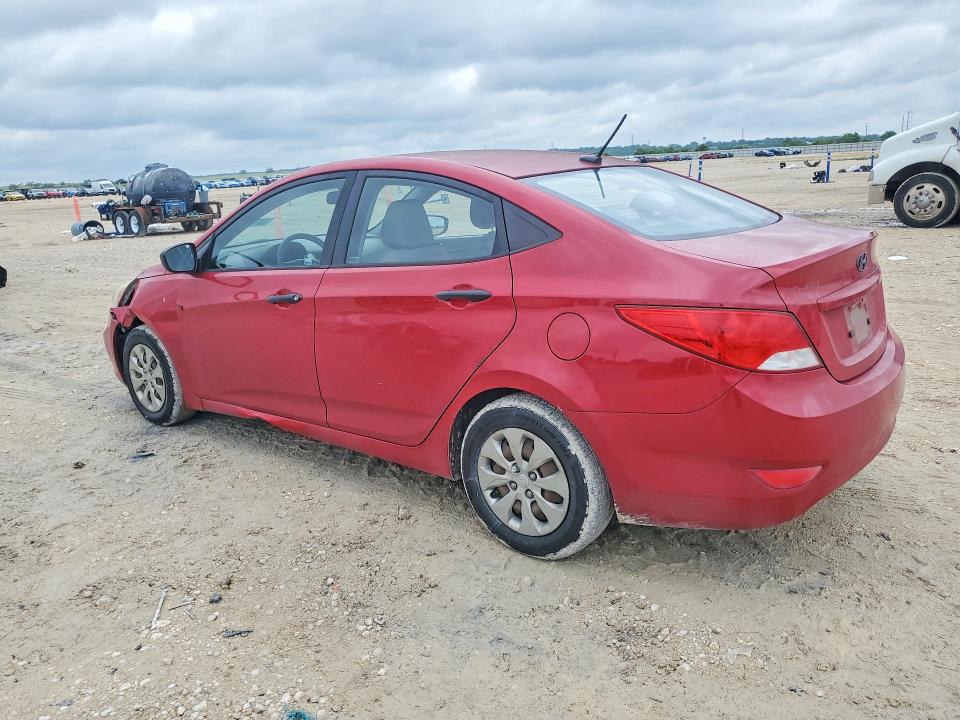 2016 Hyundai Accent VIN KMHCT4AEXGU073753 COPART salvage auction — FRONT END, Tx - Salvage Vehicle Title, sold $800 on 2026-07-30 (photo 2)