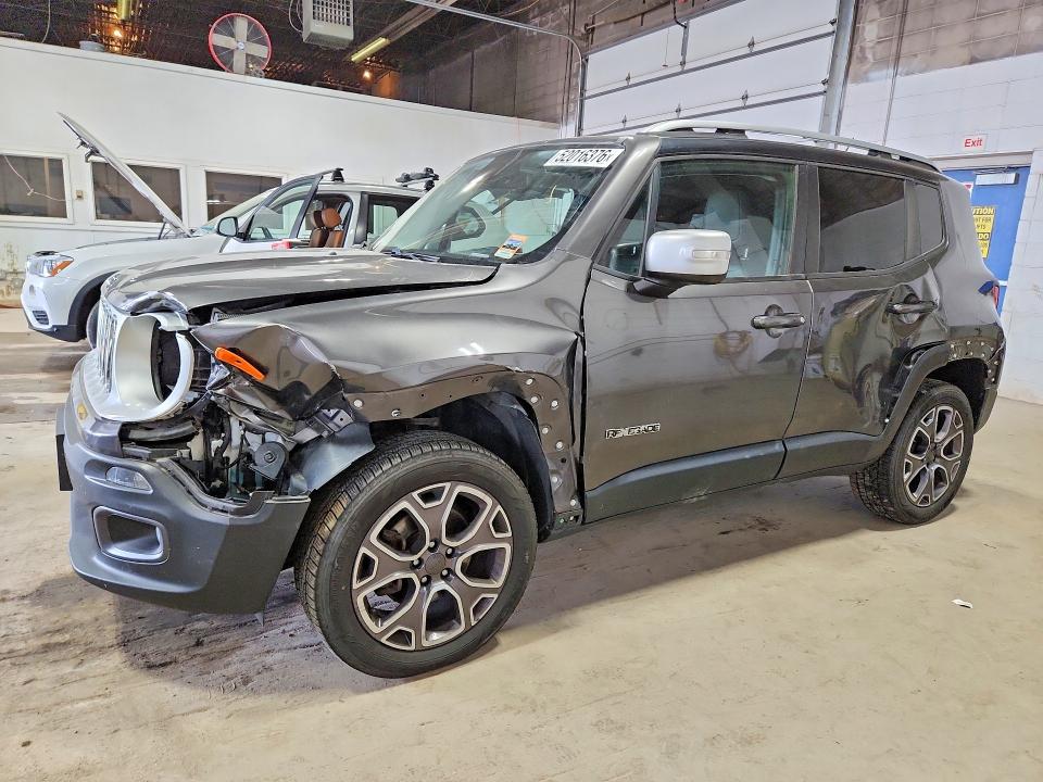 2017 Jeep Renegade VIN ZACCJBDB0HPE54899 COPART salvage auction — FRONT END, Mn - Cert Of Title-Salvage, sold $250 on 2026-07-21 (photo 1)