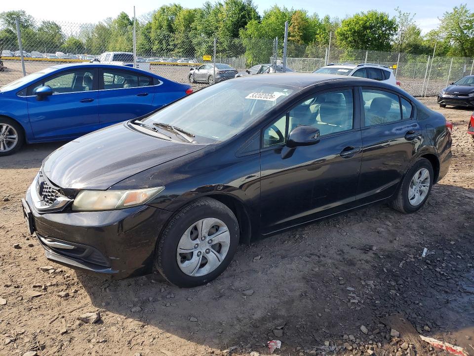 2013 Honda VIN 2HGFB2F59DH531364 COPART salvage auction — FRONT END, Pa - Certificate Of Salvage, sold $2,050 on 2026-07-20 (photo 1)