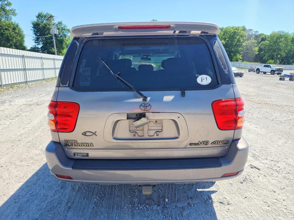 2002 Toyota Sequoia VIN 5TDBT48A22S104817 COPART salvage auction — REAR END, Nc - Salvage Certificate Of Title, sold $500 on 2026-07-29 (photo 6)