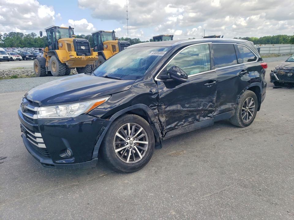 2019 Toyota Highlander VIN 5TDJZRFH5KS593205 COPART salvage auction — SIDE, Nc - Salvage Certificate Of Title, sold $10,500 on 2026-07-16 (photo 1)