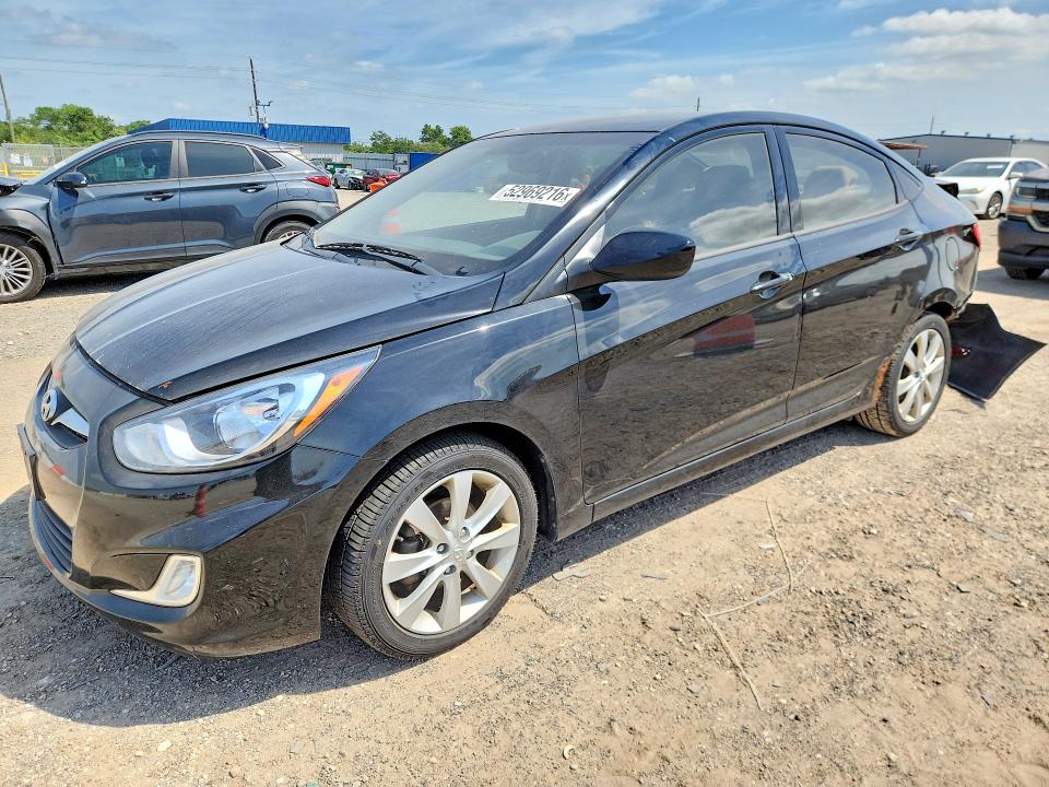 2013 Hyundai Accent VIN KMHCU4AE1DU441830 COPART salvage auction — REAR END, Tx - Salvage Vehicle Title, sold $650 on 2026-07-13 (photo 1)