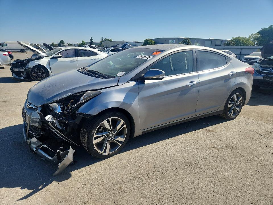 2014 Hyundai Elantra VIN KMHDH4AE7EU136682 COPART salvage auction — FRONT END, Ca - Salvage Certificate, sold $950 on 2026-07-17 (photo 1)