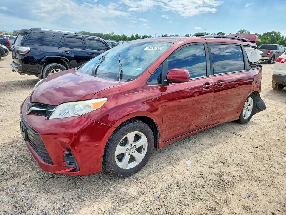 2020 Toyota Sienna VIN 5TDKZ3DCXLS042536 COPART salvage auction — REAR END, Tx - Salvage Vehicle Title, sold $3,550 on 2026-07-17 (photo 1)