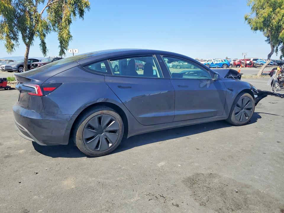 2025 Tesla Model 3 VIN 5YJ3E1EA9SF001691 COPART salvage auction — FRONT END, Ca - Salvage Certificate, sold $10,700 on 2026-07-20 (photo 3)