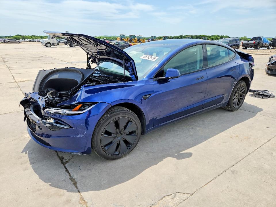 2025 Tesla Model 3 VIN 5YJ3E1EAXSF961148 COPART salvage auction — FRONT END, GA - CERT OF TITLE-SALVAGE, sold $6,500 on 2026-07-27 (photo 1)
