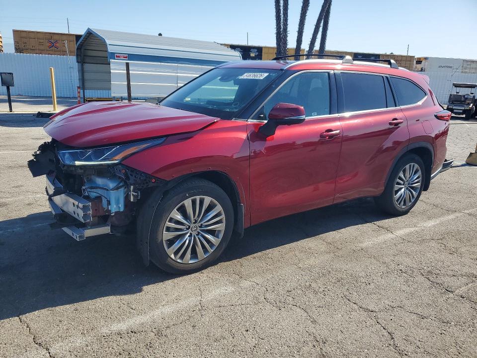 2023 Toyota Highlander VIN 5TDKDRBH9PS023496 COPART salvage auction — FRONT END, Ca - Salvage Certificate, sold $18,100 on 2026-07-10 (photo 1)