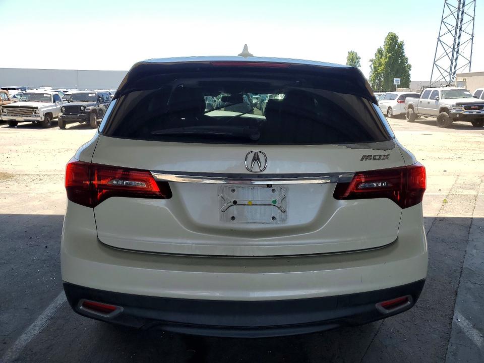 2015 Acura Mdx VIN 5FRYD3H49FB005691 COPART salvage auction — FRONT END, Ca - Salvage Certificate, sold $800 on 2026-07-02 (photo 6)