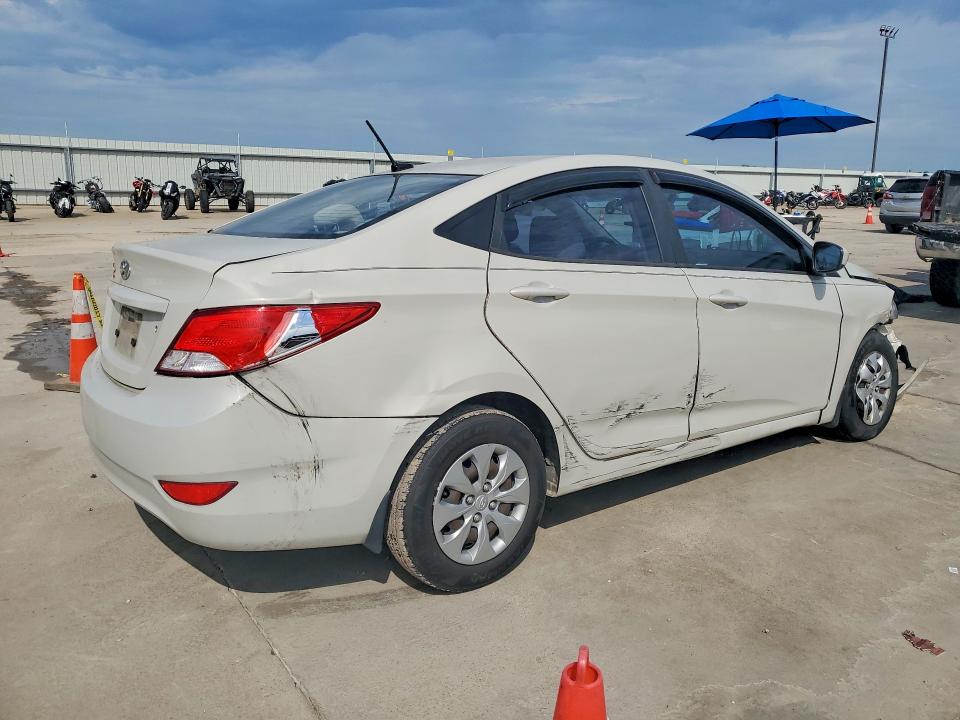 2016 Hyundai Accent VIN KMHCT4AE6GU120812 COPART salvage auction — FRONT END, Tx - Salvage Vehicle Title, sold $775 on 2026-07-27 (photo 3)