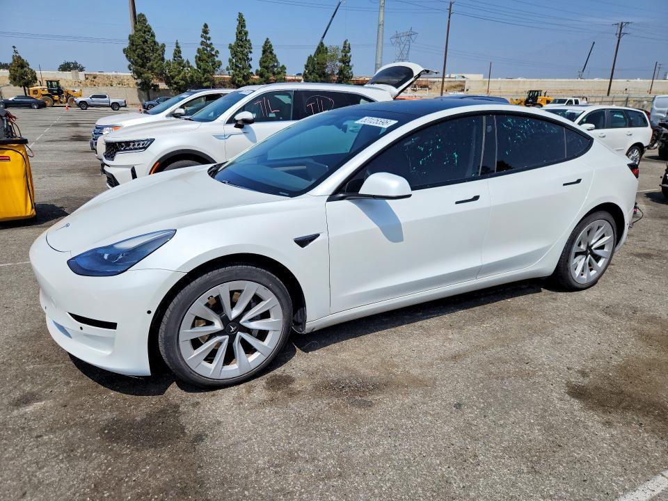 2021 Tesla Model 3 VIN 5YJ3E1EB6MF045143 — COPART salvage auction photo