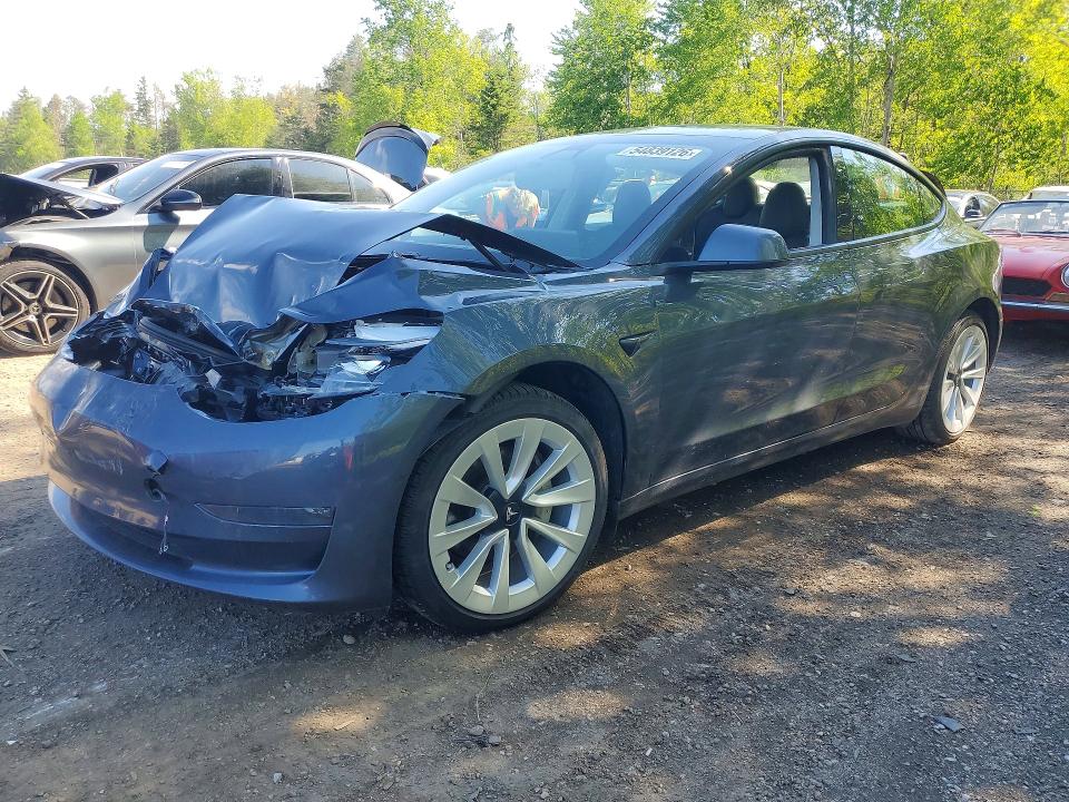 2021 Tesla Model 3 VIN 5YJ3E1EB0MF060107 COPART salvage auction — FRONT END, On - Permit Salvage, sold $8,600 on 2026-07-16 (photo 1)