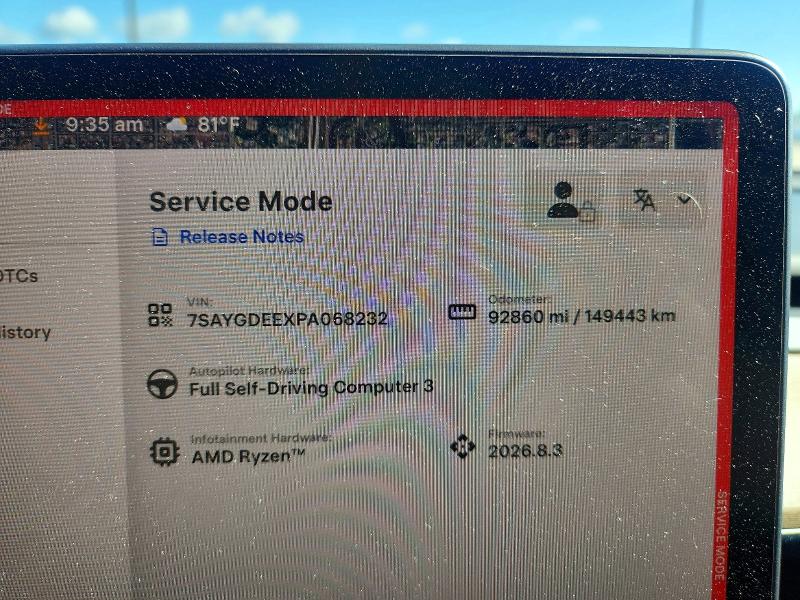 2023 Tesla VIN 7SAYGDEEXPA068232 COPART salvage auction — FRONT END, Fl - Certificate Of Destruction, sold $30 on 2026-07-30 (photo 9)
