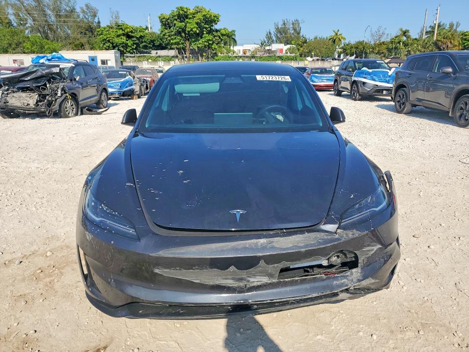 2025 Tesla Model 3 VIN 5YJ3E1ET7SF987577 COPART salvage auction — FRONT END, Fl - Cert Of Title Slvg Rebuildable, sold $11,200 on 2026-07-28 (photo 5)