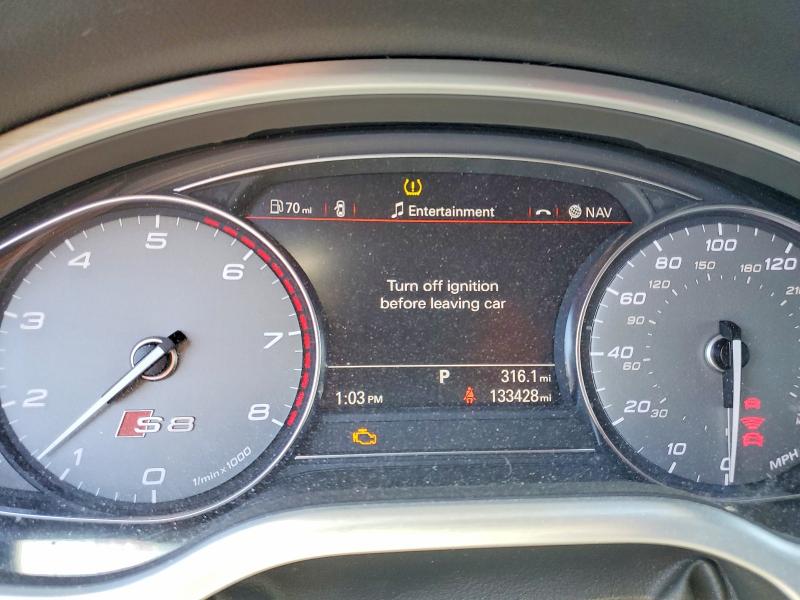 2013 Audi S8 VIN WAUD2AFD7DN029657 COPART salvage auction — FRONT END, In - Cert Of Title-Salvage Title, sold $350 on 2026-07-27 (photo 9)