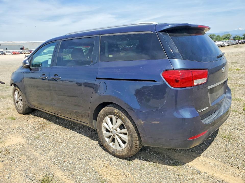 2015 Kia SEDONA VIN KNDMB5C18F6072292 COPART salvage auction — FRONT END, Ca - Salvage Certificate, sold $700 on 2026-07-10 (photo 2)