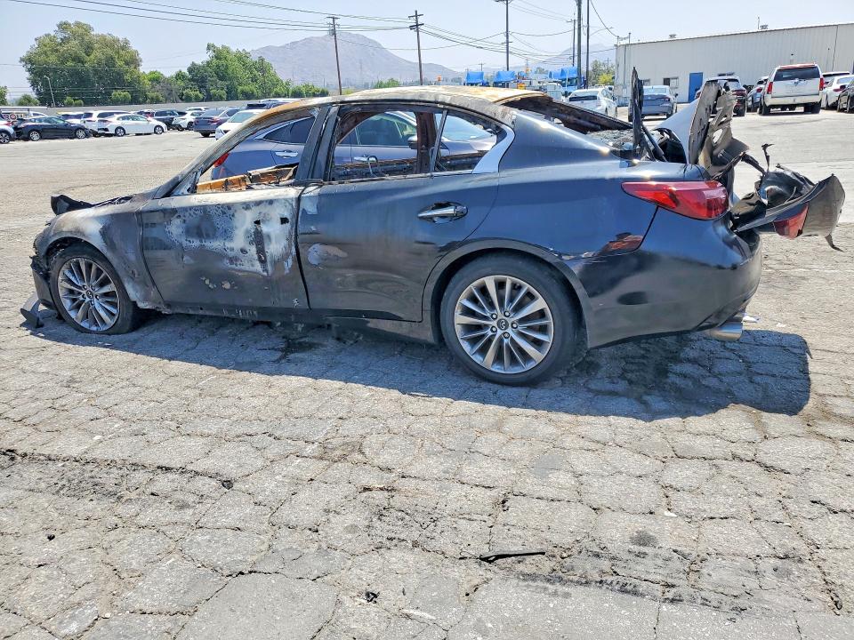 2018 Infiniti Q50 VIN JN1EV7AP5JM590074 COPART salvage auction — BURN, Ca - Non-Repairable Vehicle Cert, sold $350 on 2026-07-20 (photo 2)