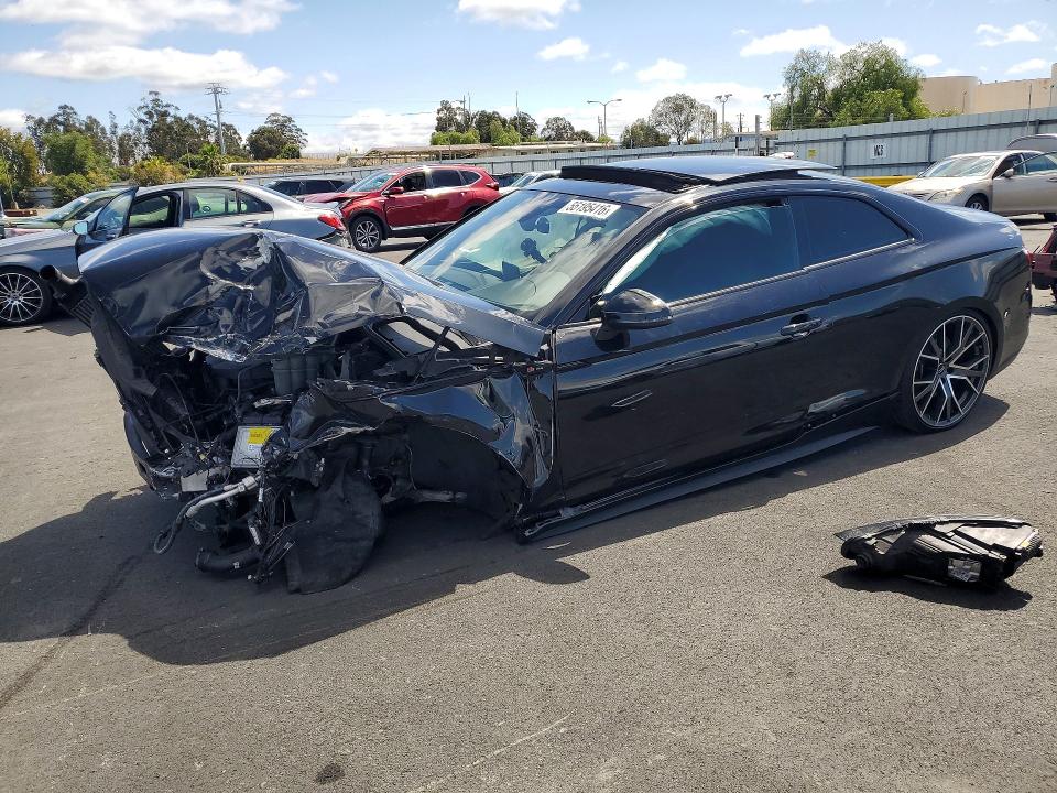 2019 Audi A5 VIN WAUSNAF59KA057374 COPART salvage auction — FRONT END, CA - SALVAGE CERTIFICATE, sold $1,300 on 2026-07-27 (photo 1)