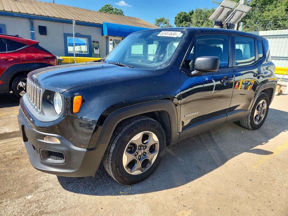 2016 Jeep Renegade VIN ZACCJAAT8GPC61308 COPART salvage auction — HAIL, Ks - Cert Of Title-Salvage, sold $2,300 on 2026-08-03 (photo 1)