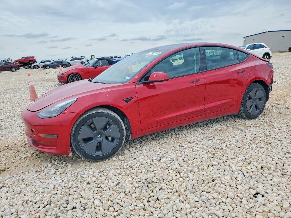 2023 Tesla Model 3 VIN 5YJ3E1EA3PF494713 COPART salvage auction — REAR END, Tx - Salvage Vehicle Title, sold $8,500 on 2026-07-23 (photo 1)