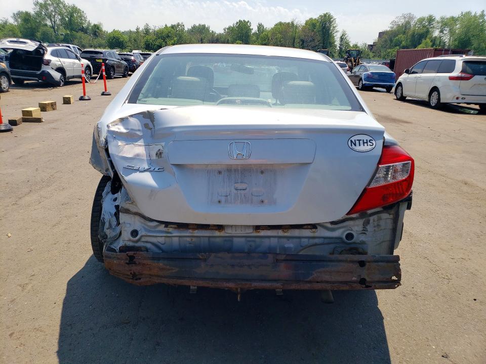 2012 Honda VIN 2HGFB2F54CH522327 COPART salvage auction — REAR END, CT - CERT OF TITLE-SALVAGE, sold $575 on 2026-07-02 (photo 6)