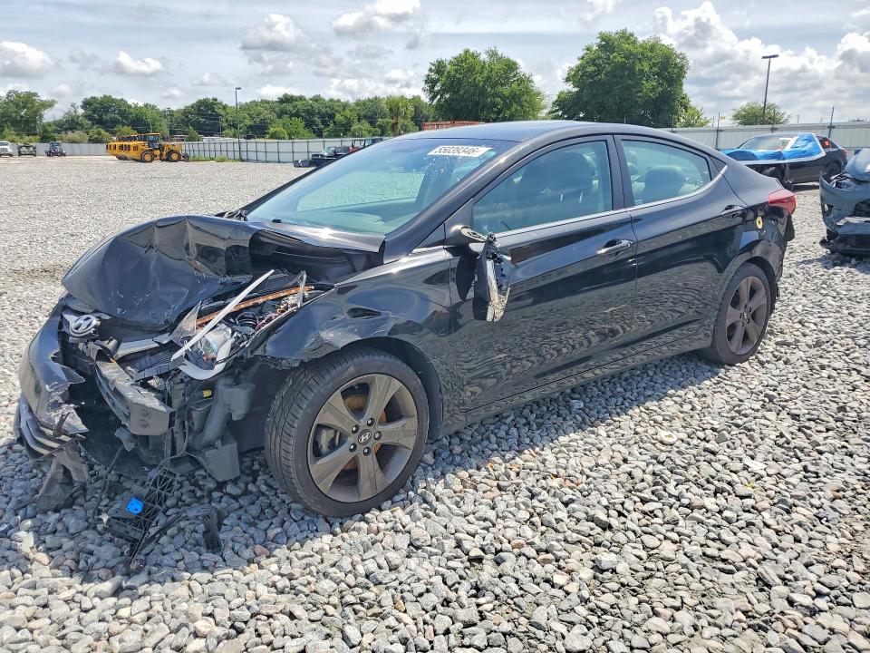 2014 Hyundai Elantra VIN KMHDH4AH8EU177042 COPART salvage auction — FRONT END, Fl - Cert Of Title Slvg Rebuildable, sold $750 on 2026-07-13 (photo 1)
