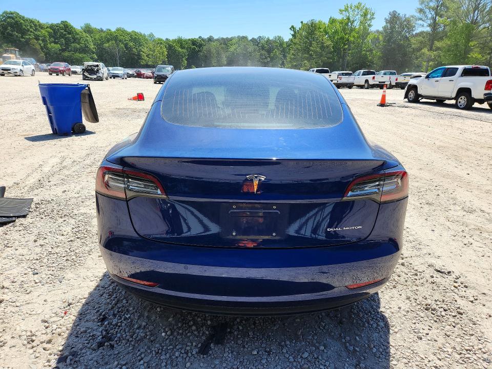 2018 Tesla Model 3 VIN 5YJ3E1EB8JF134689 COPART salvage auction — REAR END, Nc - Salvage Certificate Of Title, sold $750 on 2026-07-31 (photo 6)