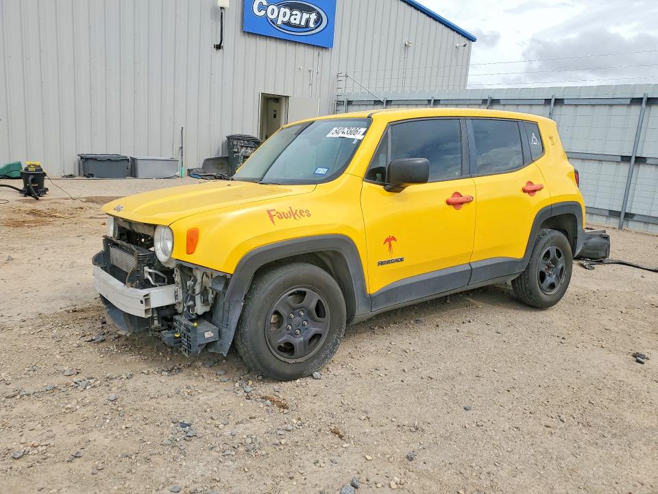 2017 Jeep Renegade VIN ZACCJAAB8HPE52753 COPART salvage auction — FRONT END, Tx - Salvage Vehicle Title, sold $1,250 on 2026-07-07 (photo 1)