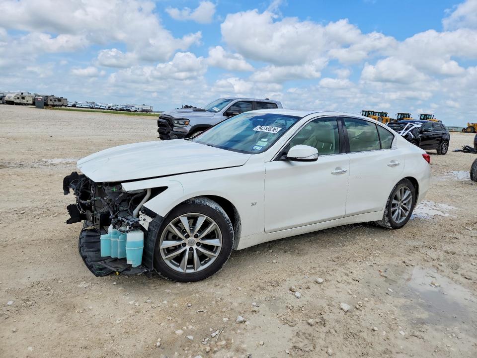 2015 Infiniti VIN JN1BV7AP7FM345576 COPART salvage auction — FRONT END, Tx - Salvage Vehicle Title, sold $1,650 on 2026-07-02 (photo 1)