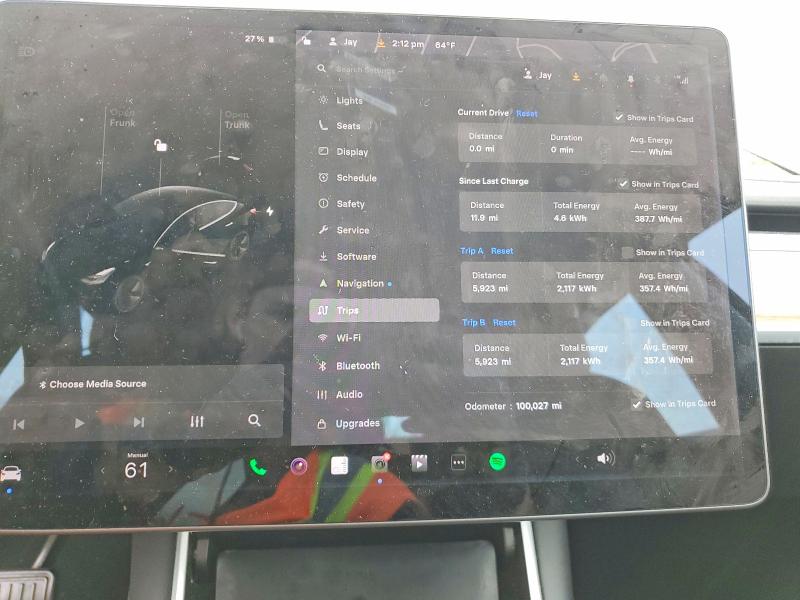 2019 Tesla Model 3 VIN 5YJ3E1EB6KF191233 COPART salvage auction — FRONT END, Id - Salvage Certificate Of Title, sold $6,600 on 2026-07-08 (photo 9)