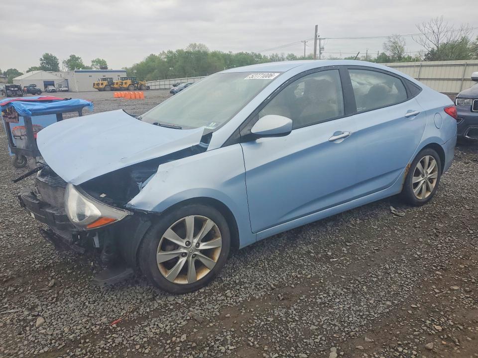 2013 Hyundai Accent VIN KMHCU4AE4DU489550 COPART salvage auction — FRONT END, Nj - Cert Of Title-Salvage, sold $375 on 2026-07-07 (photo 1)